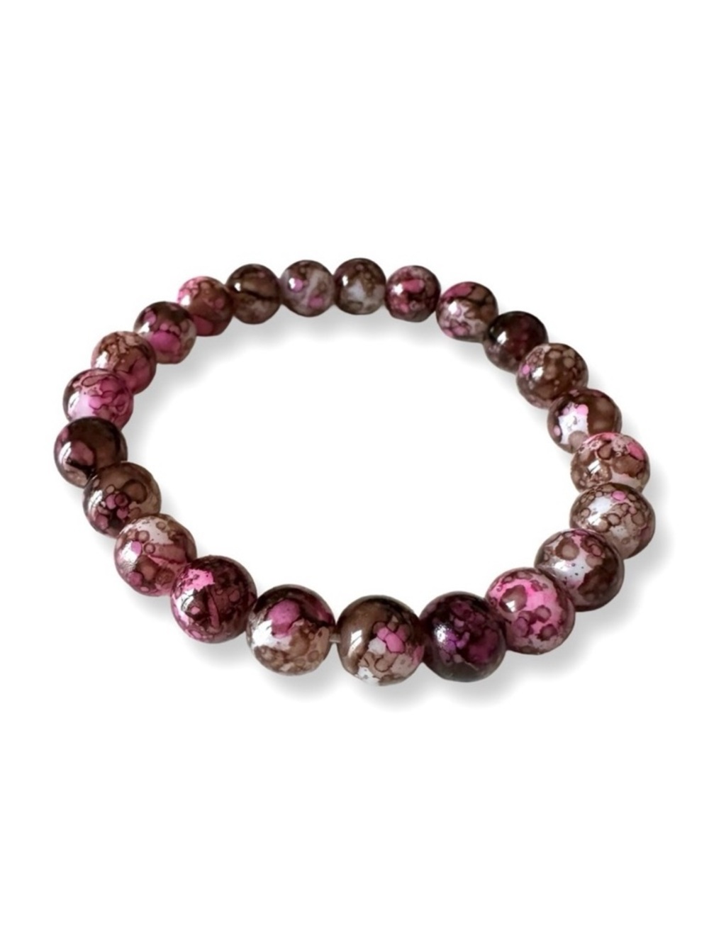 ⭐️ 5 for $25 Purple Pink Glass Crystal Beaded Stretchy Bracelet